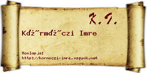Körmöczi Imre névjegykártya