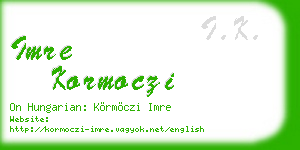 imre kormoczi business card